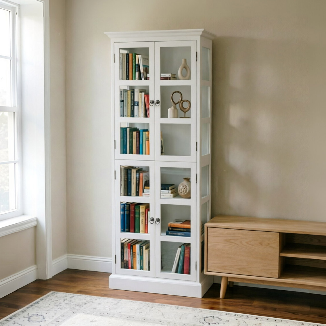 white display cabinet